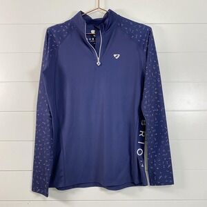 Aubrion Pullover Womens Medium Navy 1/4 Zip Long Sleeve Equestrian Riding Top